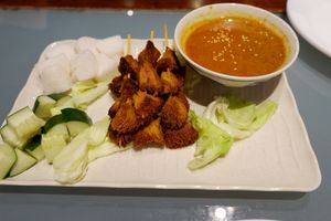 Monkey Head Mushroom Satay With Homemade Sauce. at Mori Tea House and Residence in Malacca