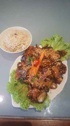 Mixed fruits Rojak and brown rice (14,50MYR) at Mori Tea House and Residence in Malacca