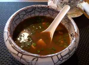 Miso soup. Around 1.5€.  at Marukoshi in Belgrade