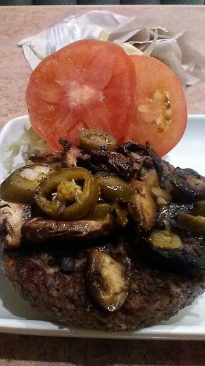 Vegan Build-A-Burger, February 2021. at Wild Flower Cafe in Red Hook