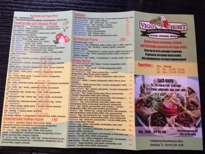 Menu at Vegohuset - Maybe closed in Oerebro