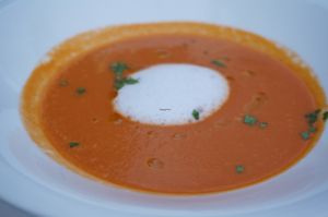 Tomato and Coconut Cream Soup at Aqua Luna in Riga