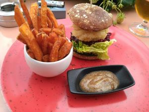 Vegan Polar Burger at Aqua Luna in Riga