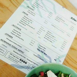 Menu at .RAW in Tokyo