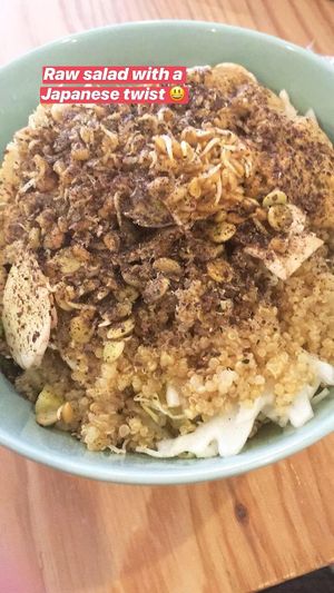 Raw salad. Lots of options of yummy dressings  at .RAW in Tokyo