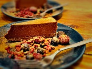 Raw, Vegan , Gluten free , chocolate cake !  at .RAW in Tokyo