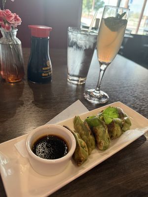 Vegan gyoza and Osaka cocktail    at Sushi 101 Bar & Grill in Tempe