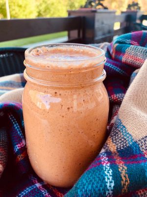 Peach Smoothie at Organic Buzz Cafe & Juice Bar in Norfolk