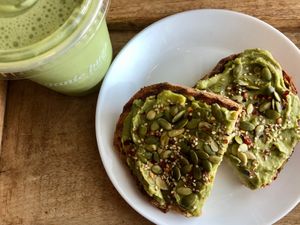 Superseed Toast at Organic Buzz Cafe & Juice Bar in Norfolk