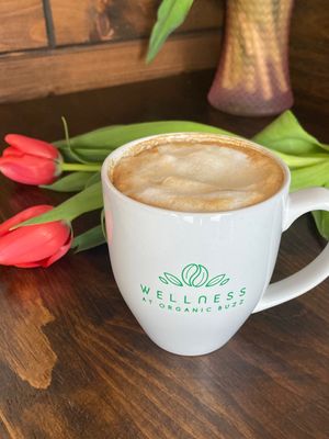 Brain Boost Latte at Organic Buzz Cafe & Juice Bar in Norfolk