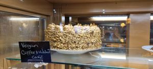 Vegan coffee and walnut cake, very big ! at Ransoms Tearooms and Restaurant in Jersey