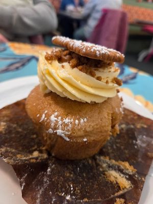 Vegan Biscoff 'cupcake' (was the size of a large muffin!) at Ransoms Tearooms and Restaurant in Jersey