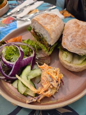 One of the best vegan sandwiches ever at Ransoms Tearooms and Restaurant in Jersey
