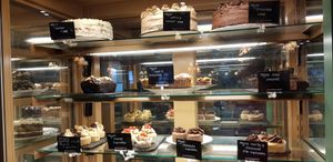 Large vegan cake selection at Ransoms Tearooms and Restaurant in Jersey