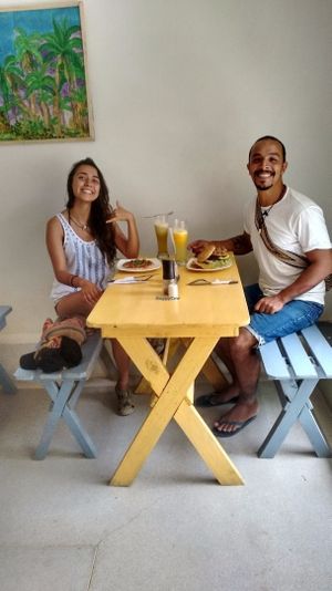 happy happy at Cafe Tropico in Taganga