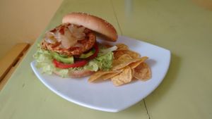 Quinoa Burger at Cafe Tropico in Taganga