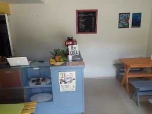 .  at Cafe Tropico in Taganga