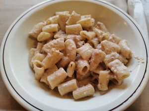 Fresh delicious pasta with walnut sauce at In Pasta in Lucca
