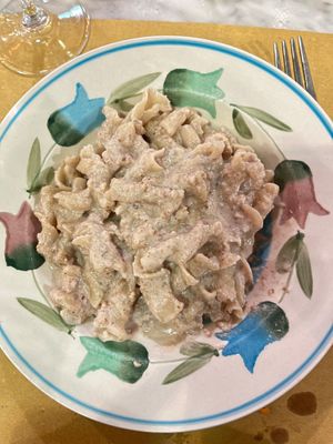 "Butterflies" in walnut sauce   at In Pasta in Lucca