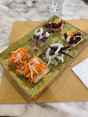 Bruschetta starter  at In Pasta in Lucca