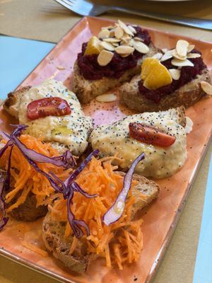 Vegan “bruschetta"  at In Pasta in Lucca