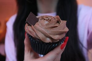 chocolate vegan cupcake mmm  at Blanche Bakery in Cardiff