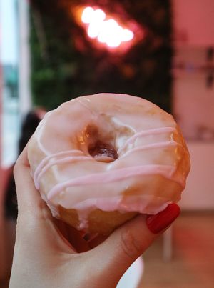 vegan glazed doughnut  at Blanche Bakery in Cardiff