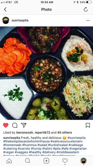 Catering mixed salad platter at Sunrise Pita and Grill in Sunrise