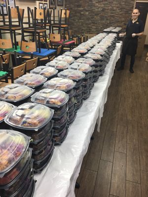 Catering meals for lunch at Sunrise Pita and Grill in Sunrise