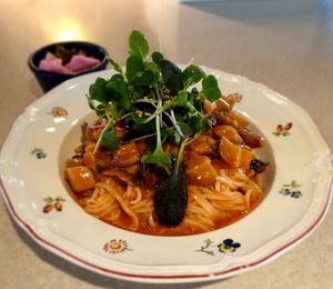 mushroom noodles at Slunch Factory - 슬런치 팩토리 in Seoul