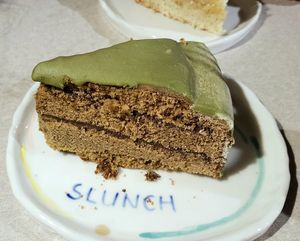Green tea cake at Slunch Factory - 슬런치 팩토리 in Seoul