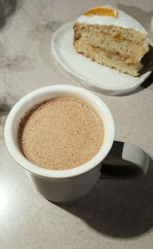 Soy hot chocolate at Slunch Factory - 슬런치 팩토리 in Seoul