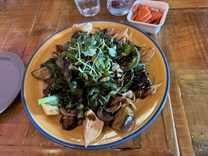 Eggplant and mushroom saladd  at Slunch Factory - 슬런치 팩토리 in Seoul