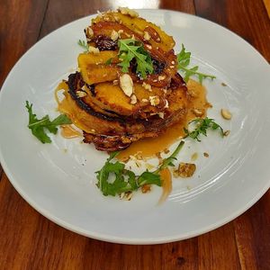 Vegan French toast at The Courtyard Cafe in Kalk Bay