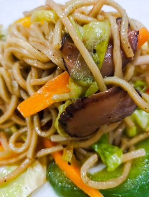 Fried spinach noodles at Real Food 真食 - South Beach in Central Singapore