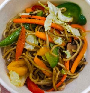 Fried spinach noodles at Real Food 真食 - South Beach in Central Singapore