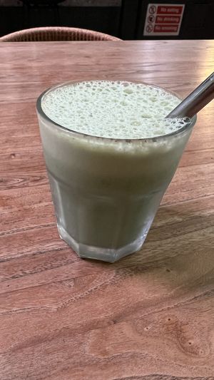 Diminutive but tasty green smoothie  at Real Food 真食 - South Beach in Central Singapore