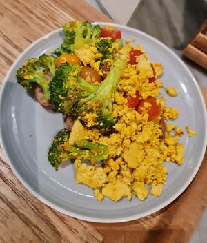 Scramble Tofu with Broccoli ~ 24/4/22 at Real Food 真食 - South Beach in Central Singapore