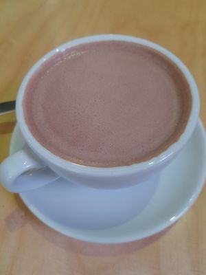Vegan hot chocolate at Real Food 真食 - South Beach in Central Singapore