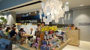 restaurant interior and grocery at Real Food 真食 - South Beach in Central Singapore