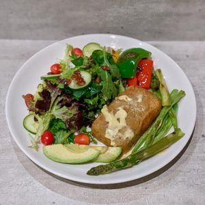 Chickpea & Sweet Potato Cake at Real Food 真食 - South Beach in Central Singapore