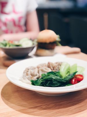 Dry dumpling noodles at Real Food 真食 - South Beach in Central Singapore