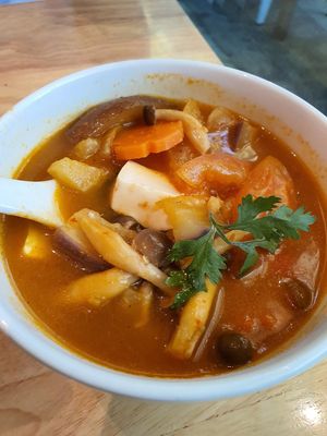 Tom Yum Soup at Real Food 真食 - South Beach in Central Singapore