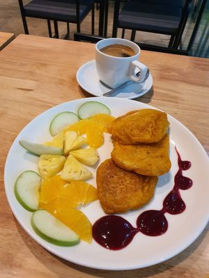 Pumpkin pancake at Real Food 真食 - South Beach in Central Singapore