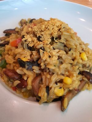 Mushroom and turmeric risotto at Real Food 真食 - South Beach in Central Singapore