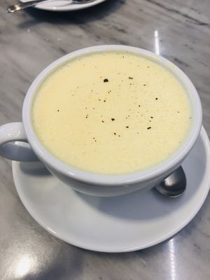 Tumeric latte at Real Food 真食 - South Beach in Central Singapore