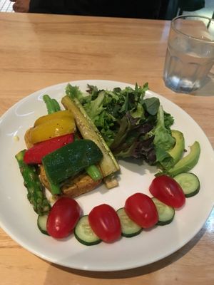 Chickpea and sweet potato cake at Real Food 真食 - South Beach in Central Singapore