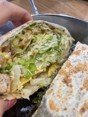 Vegan Crunch Wrap inside  at Lagniappe in Seongnam