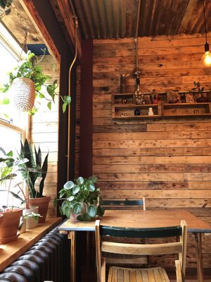 take a seat and chat to your neighbours  at Tofurei in Norwich