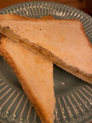 Smoked Tofu, applewood and chutney toastie  at Tofurei in Norwich